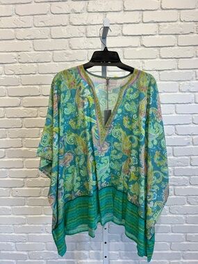 Women's Bl^nk Rezania Coverup Teal Paisley